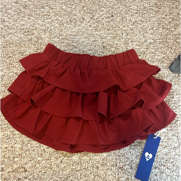NWT SOLD OUT Aelfric Eden Cherry Red Tiered Skirt size xs - Picture 4 of 5